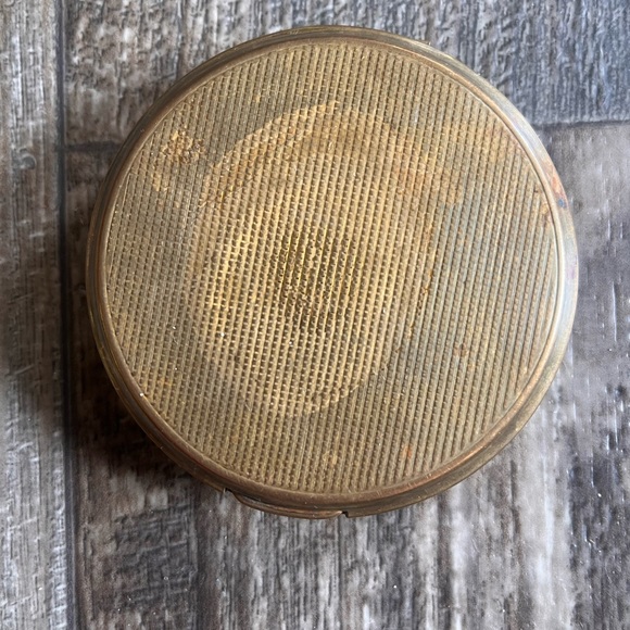 Early 19th century Romantic VTG Brass Victorian Ceramic Painting Compact Mirror - Picture 10 of 12